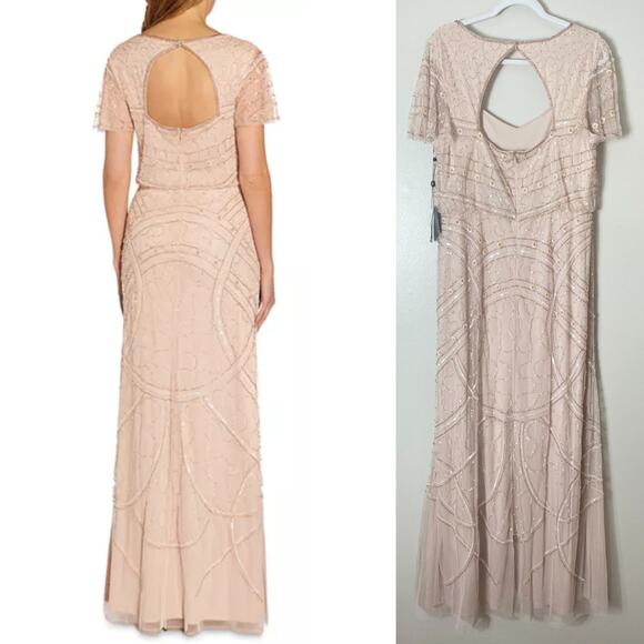 NWT ADRIANNA PAPELL DRESS GOWN 16 MOTHER OF THE BRIDE EVENING FORMAL WEDDING - Picture 2 of 16